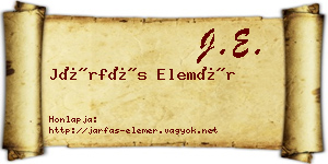 Járfás Elemér névjegykártya